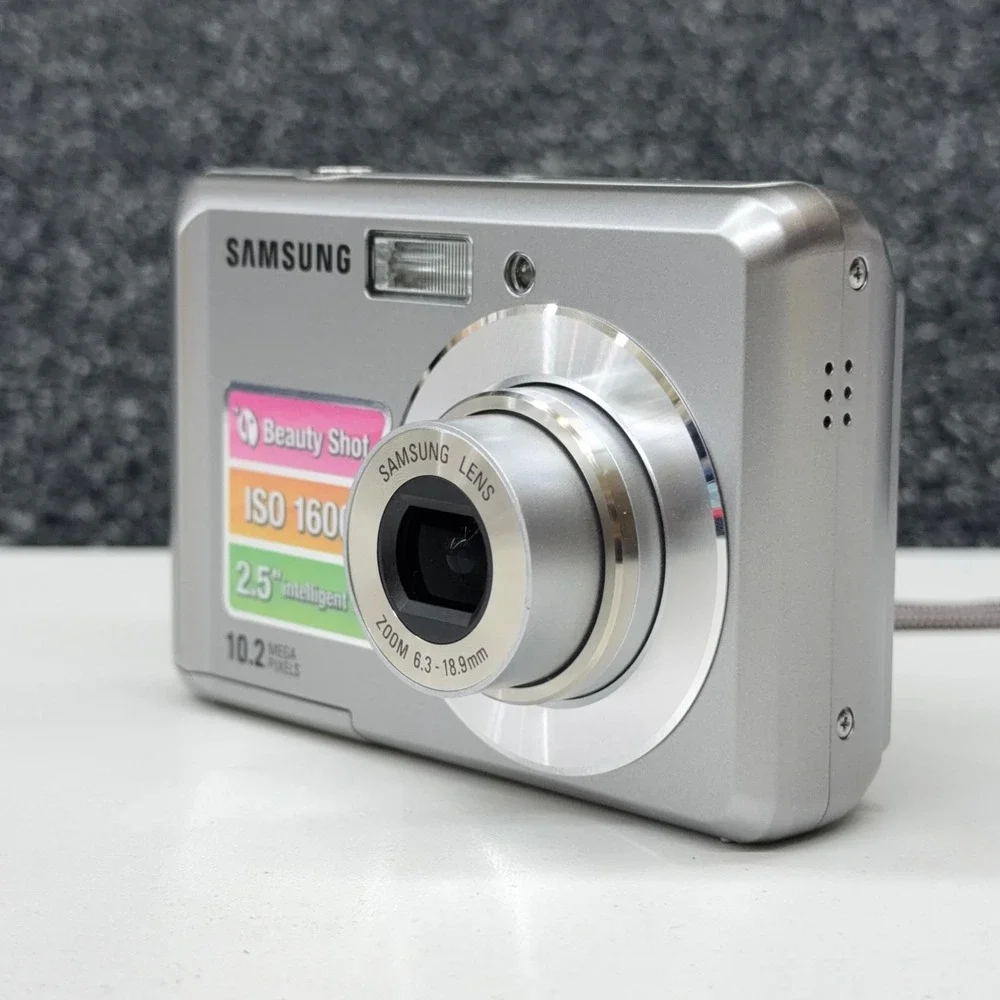 Samsung SL30 10.2MP Digital Camera Silver Tested w/ Box Manual Cable CD Works